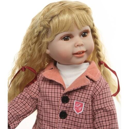 American princess doll Full vinyl reborn baby doll toys for kids gift 18inch 45cm lifelike bebes reborn menina