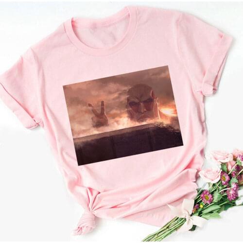 Summer Kawaii Attack On Titan Shingeki No Kyojin T-shirt Women Cute Anime Tshirt Cool Hip Hop Tshirt Streetwear Tops Tees Female