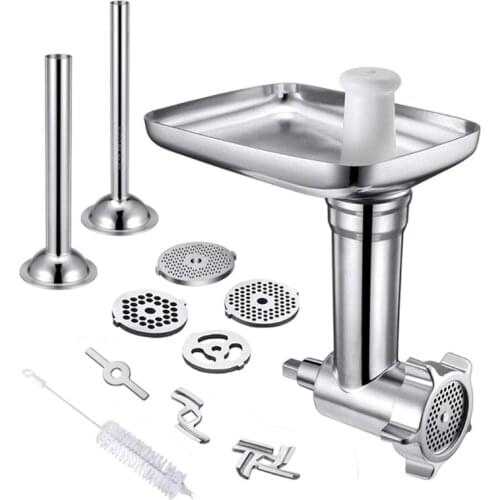 PING Metal Food Meat Grinder Attachment for Stand Mixers Sausage Stuffer Tubes Grinding Blades Accessories