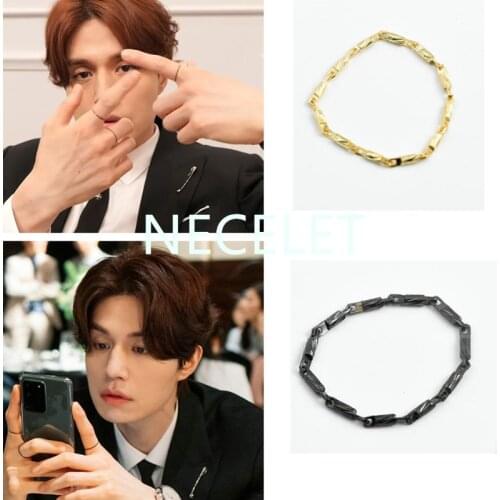 2colors Lee Dong Wook 2020 fashion new Drama black ring Korean temperament personality high quality rings