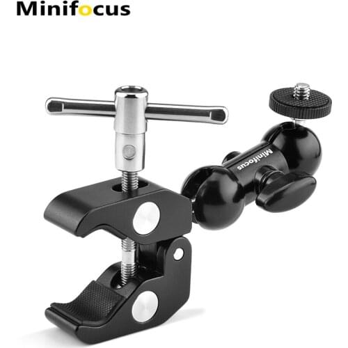 Multi-Function Cool Ballhead Magic Arm Double Ball Adapter for Camera LCD Filed Monitor Gopro Led Video Light Microphone Gimbal