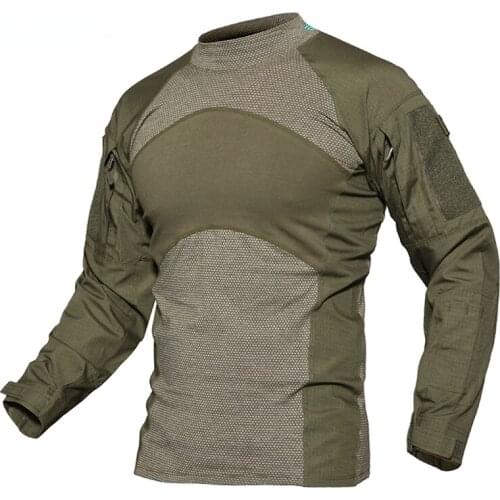 TACVASEN Men Summer Tactical T-shirt Army Combat Airsoft Tops Long Sleeve Military tshirt Paintball Hunt Camouflage Clothing 5XL