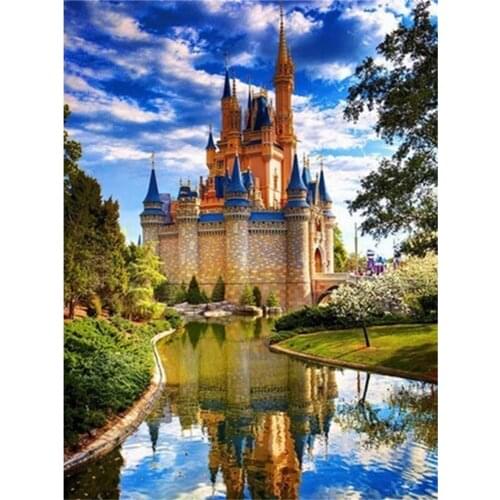 Landscape Building Castle DIY Cross Stitch 11CT Embroidery Kits Craft Needlework Set Printed Canvas Cotton Thread Home Sell