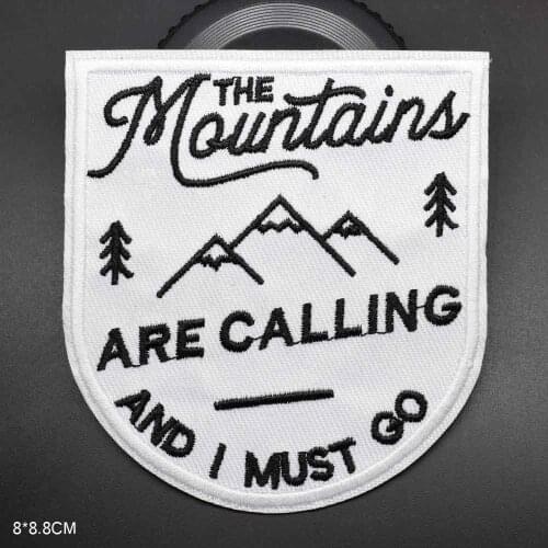 Mountains Outdoor Theme Iron On Patches Embroidered Clothes Patch For Clothing Clothes Stickers Garment Apparel Accessories