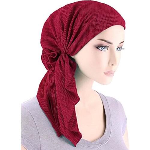 New Fashion Muslim Woman Inner Hijabs Hats Turban Head Cap Hat Beanie Ladies Hair Accessories Muslim Scarf Cap Hair Loss