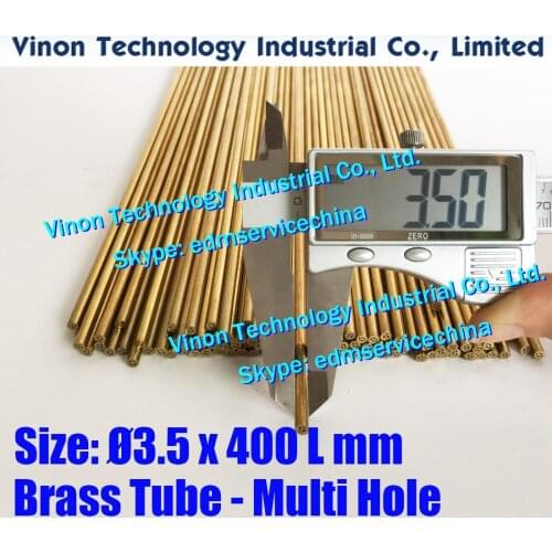 Ø3.5x400Lmm Brass Tube Multihole (30PCS/LOT),Brass EDM Tubing Electrode Multi-Channel Dia. 3.5 Length 400 for Electric Discharge