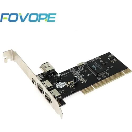 PCI 4 Ports Firewire IEEE 1394 1394A 4/6 Pin Controller Card Adapter