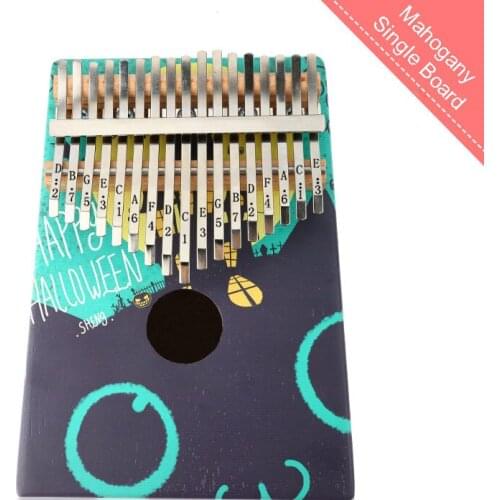 Portable Musical Instrument 17-Key Finger Piano With Full Set Of Accessories For Beginners Mahogany Single Board Thumb Piano