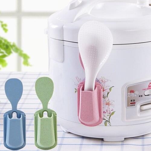 Suction Cup Rice Cooker Rice Scoop Holder Household Kitchen Plastic Rice Scoop Holder Wall-Mounted Rice Shovel Holder