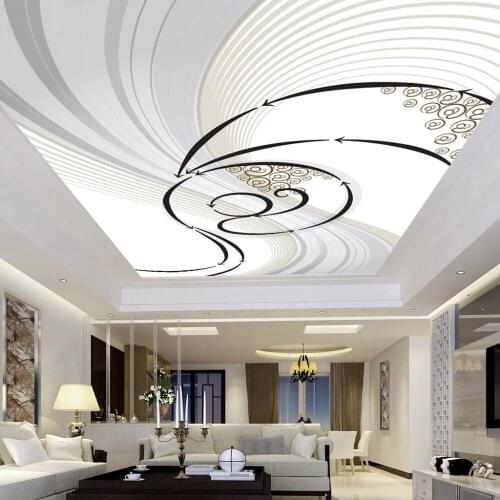 Custom Size 3D Self Adhesive Wallpaper Non-woven Printed Abstract Art Living Room Roof Ceiling Wall Painting Murals Waterproof