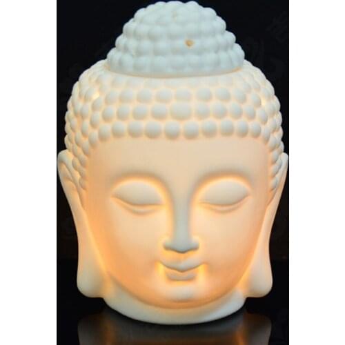 SOLEDI Buddha Head Practical Oil Burner Tea Ceremony Home Bedroom Aroma Aroma Burner Buddhist Temple Decoration Ceramics Retro