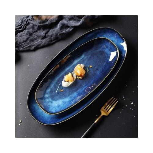 Fish Plate Creative Cat Eye Blue Fish Fruit Dish Food Tray Food Large Serving Plate Snack Plate For Kitchen Restaurant Hotel