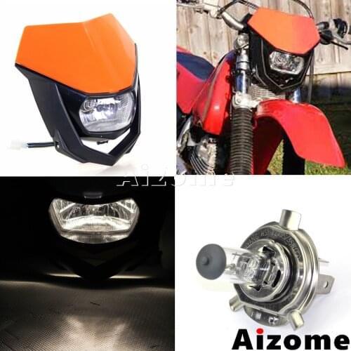 Universal Motorcycle Front Light H4 Dirt Bike Headlight Fairing 35W Off Road Motocross Headlamp For Honda Yamaha Enduro EXC XC