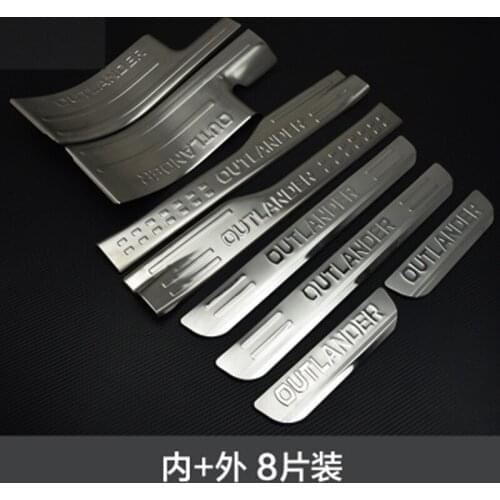 High-quality stainless steel Scuff Plate/Door Sill and Rear bumper Protector Sill For Mitsubishi Outlander 2013-2018,Car-Styling