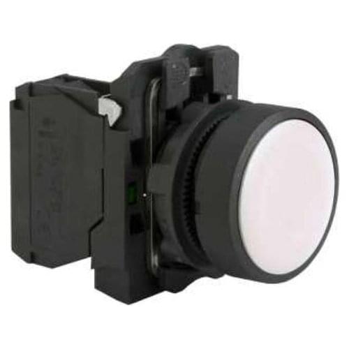 XB5AA11C XB5AA11 = ZB5AZ101C + ZB5AA1C Push button, plastic, flush, white, Ø22, spring return, unmarked, 1 NO