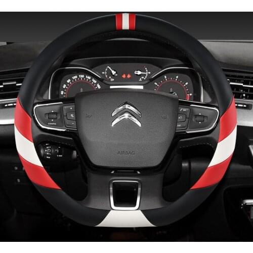 38CM Car Steering Wheel Cover D Type For Citroen C3-XR C4 Sega C4L Elysee DS3 DS4 DS5 DS3 Audi TT RS7 RS5 S3 S5 SQ5 TTS