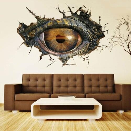 50*70cm DIY 2019 New Waterproof Removable 3D Dinosaur Eye Wall Sticker Mural Art Home Bedroom Decor