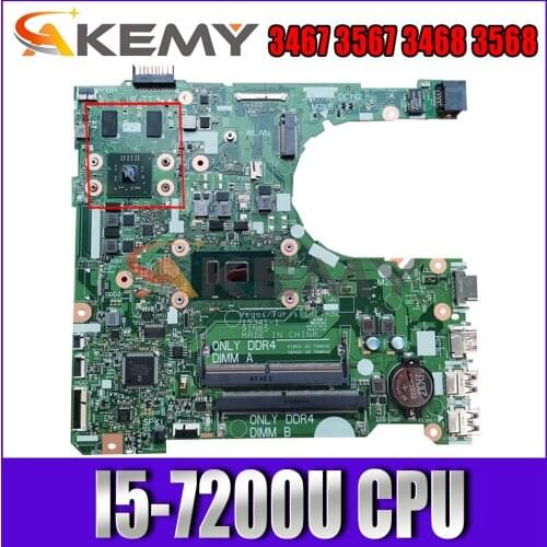 Akemy Brand NEW I5-7200U 15341-1 91N85 FOR Dell vostro 3467 3567 3468 3568 Motherboard CN-031T2G 31T2G Mainboard 100%Tested