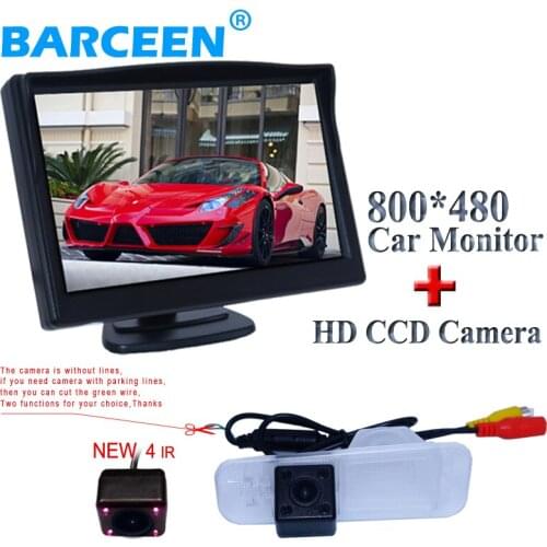 Night vision ccd image sensor car rear view camera 170 lens angle with 5" wide lcd screen car rear monitor use for Kia K2 Sedan