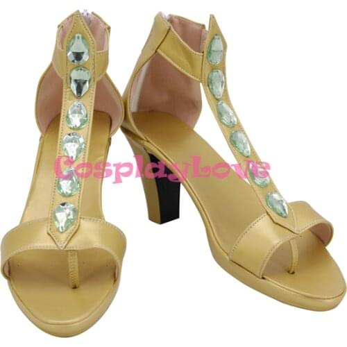 CosplayLove ALADDIN Princess Jasmine Golden Shoes Cosplay Long Boots Leather Custom Made
