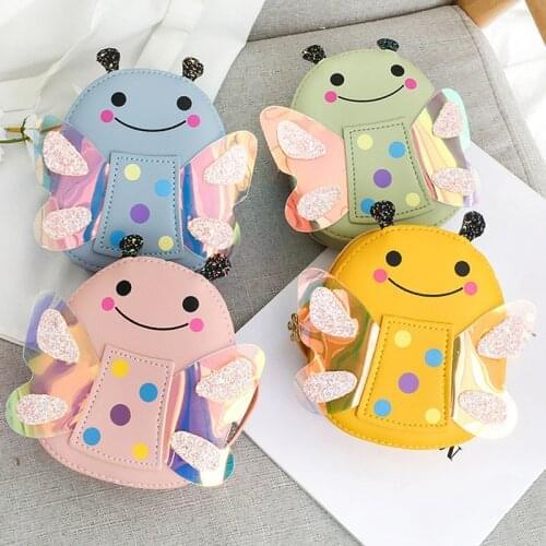 Cartoon Bee Children Mini Bags PU Leather Girls Shoulder Messenger Bag Kids Coin Purse Handbags