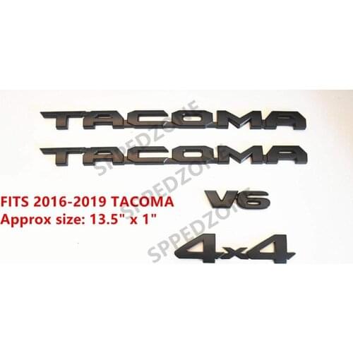 For Tacoma Matte Black Sign Door Fender Logo Applique Badge Plate, 57mm