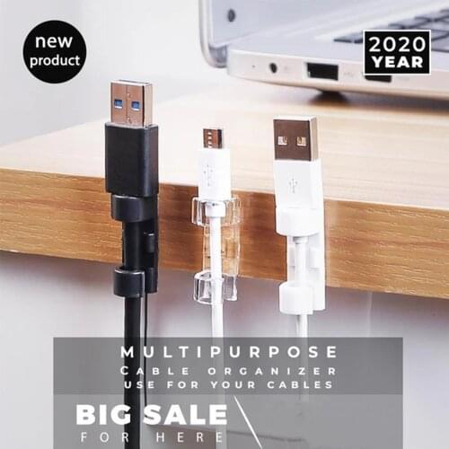 40PCS for Network game mobile iphone Cable clamp range cord Wire holder cables organizer under table silicone clamps for wires