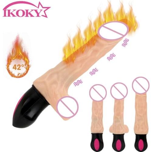 Female Masturbation 12 Mode Bendable Flexible Soft Silicone Vagina Massager Sex Toys for Woman Realistic Dildo Vibrator Heating