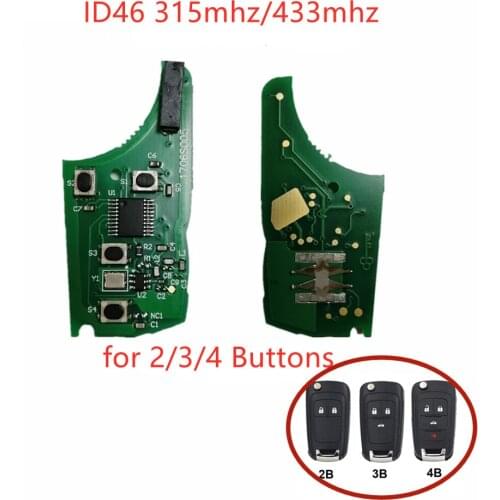 HKCYSEA 2/3/4 Button 315/433Mhz ID46 Chip Car Key Remote Circuit Board for Chevrolet Cruze Malibu Aveo Spark Sail For Opel