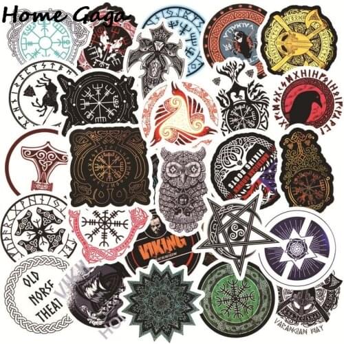 Homegaga 50pcs/set Cartoon Runes Print Scrapbooking Stickers Waterproof Suitcase Luggage Refrigerator Skateboard Decal D2755