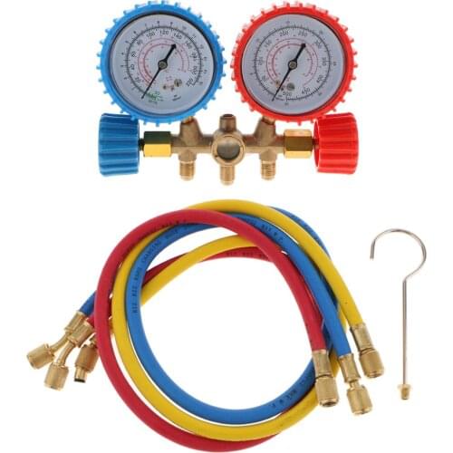 Air cooling high pressure gauge tool household fluorine meter dual head, with fluorine tubes, common vehicle cool gas meter