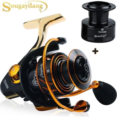 Sougayilang Fishing Reel 13 +1BB 5.0:1Gearing Silent Drive Strong Braking System Spinning Reels with Free Spare Spool