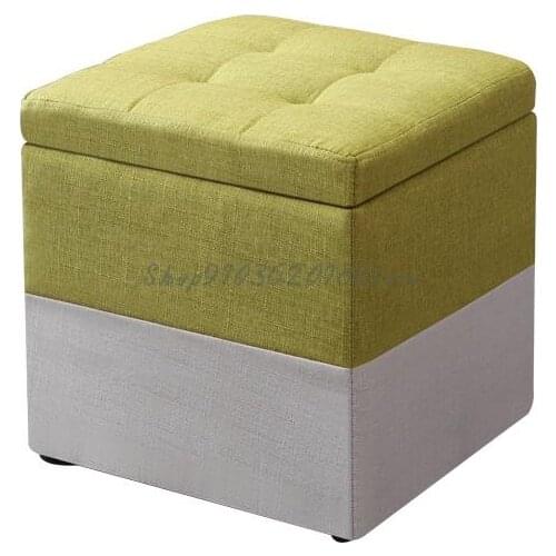 Multifunctional Sofa Stool Cloth Art Storage Box Can Seat Adult Shoe Changing Stool Household Storage Cabinet Rectangular Storag
