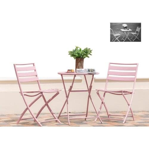 Outdoor balcony table and chair set leisure three-piece combination modern minimalist creative wrought iron table chair set