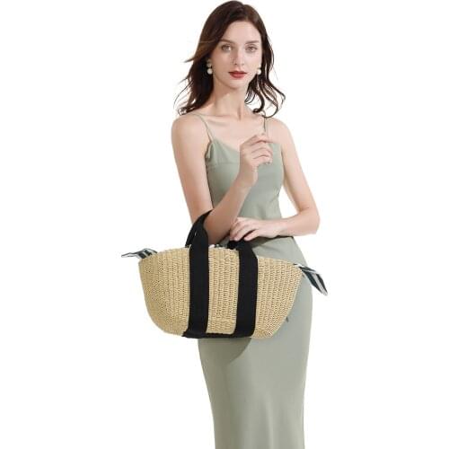 2021 New Trendy Woven Straw Holiday Lady Bag Summer Fashion Causal Style Big Capacity Shopping Bag Girls Vacation Handbag