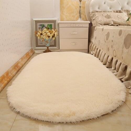 Oval Fluffy Carpet Bedroom Bedside Carpet Multi -color Custom Home Decoration Carpet and Floor Mats for Living Room, Plush 0001