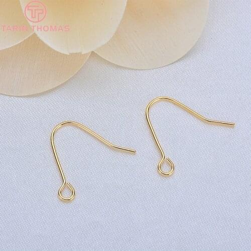 20 PCS height 11,5 MM thick 0,5 MM 24 K gold colour brass earrings hooks High quality Diy jewelry accessories
