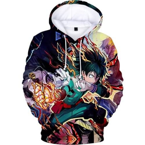 2021 3D Anime My Hero Academia Hoodie Sweatshirt Cartoon Hoodies Teenage Boys/girls All- match Long Sleeve Autumn Pullovers