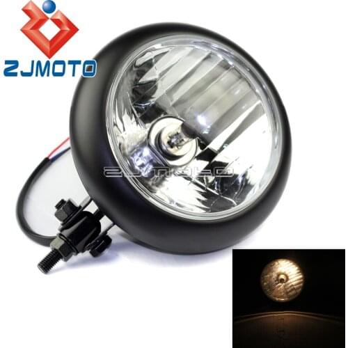 High Quality Black H4 12V 60 / 55W Motorcycle Headlight Headlamp Bates Style For Harley Bobber Custom H4 Headlight