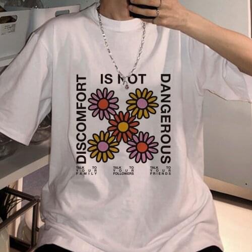 Women cotton T-shirt vintage New Summer clothing sweet girls tops Ulzzang streetwear casual black Harajuku clothes shirt loose