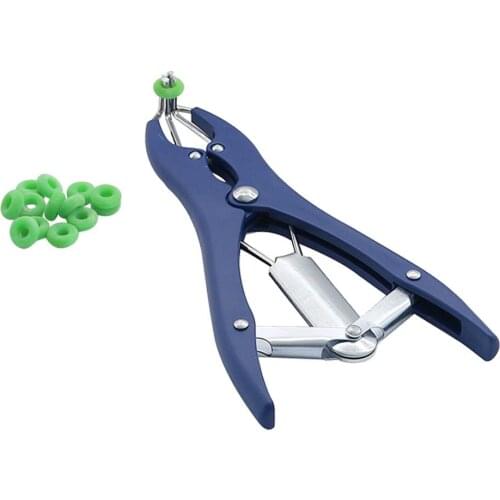 Farm Animal Pig Sheep Tail Docking Clamp Plastic Castration Pliers And Tail Docking Rubber Rings Tail Device 201 Pcs