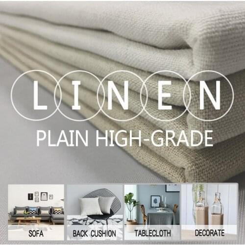 1 m *1.6 m Natural Linen Fabric Needle Embroidery, Solid Color Thickened Linen Bed Curtain Tablecloth Cloth