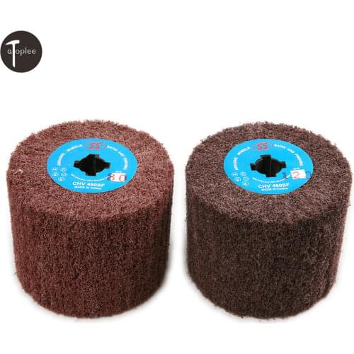 1Pcs 80/120 Grit Non-Woven Abrasive Polishing Wheel Nylon Scouring Pad For Wire Drawing Lines Iron Aluminum Polishing Tool