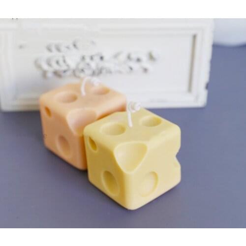 3D square cheese block scented candle gypsum mould chocolate epoxy home deco cheese baking ornaments silicone mold