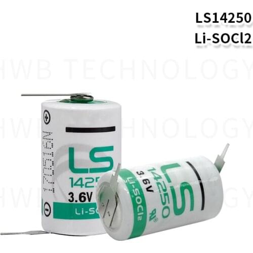 5pcs/lot Original New FOR SAFT LS 14250 LS14250 1/2 AA 1/2AA 3.6V 1250mAh PLC Lithium Battery With Pins wholesale Free Shipping