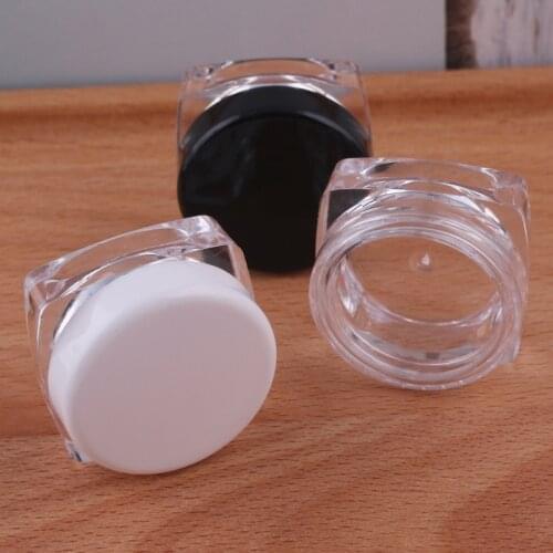 5pcs Empty plastic square 3g cream pot loose powder jar refill container cosmetic packing