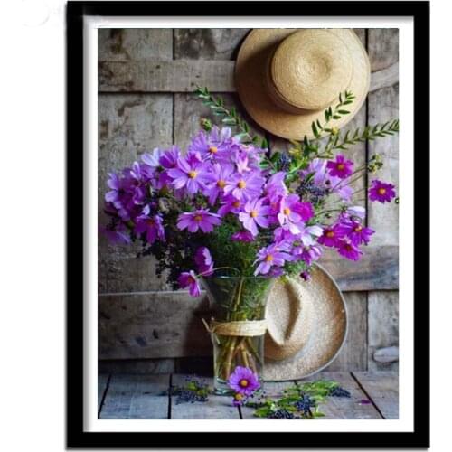 5D DIY Diamond Painting Bouquet Full Round Drill Mosaic Wall Art Picture of Rhinestone Home Decoration