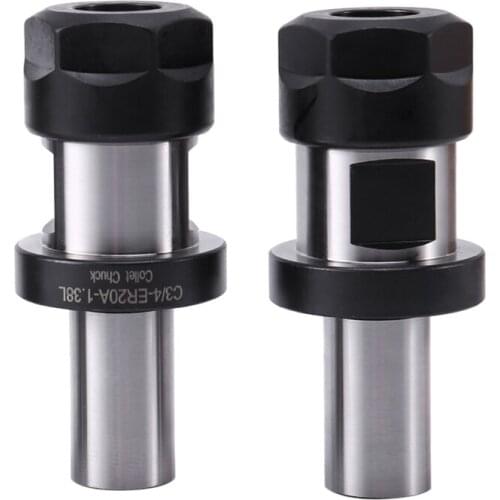 2Pcs Chuck Tool Holder C3/4-ER20 1.38 Tool Holder for Metal Processing, for Woodworking Accessories ER20 Chuck