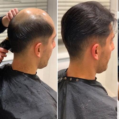 Men Toupee Skin PU Base With Scallop Front Men Toupee 0.12mm-0.14mm Full PU Hair Prosthesis Male Wig Remy Human Hair Transparent