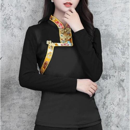 Tibetan Ethnic style t-shirt Women Spring